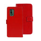 Pour Nokia XR21, étui de téléphone en cuir avec texture Crazy Horse de marque Idewei avec support (rouge)