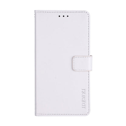 For OPPO A78 4G Global idewei Crazy Horse Texture Leather Phone Case with Holder(White)