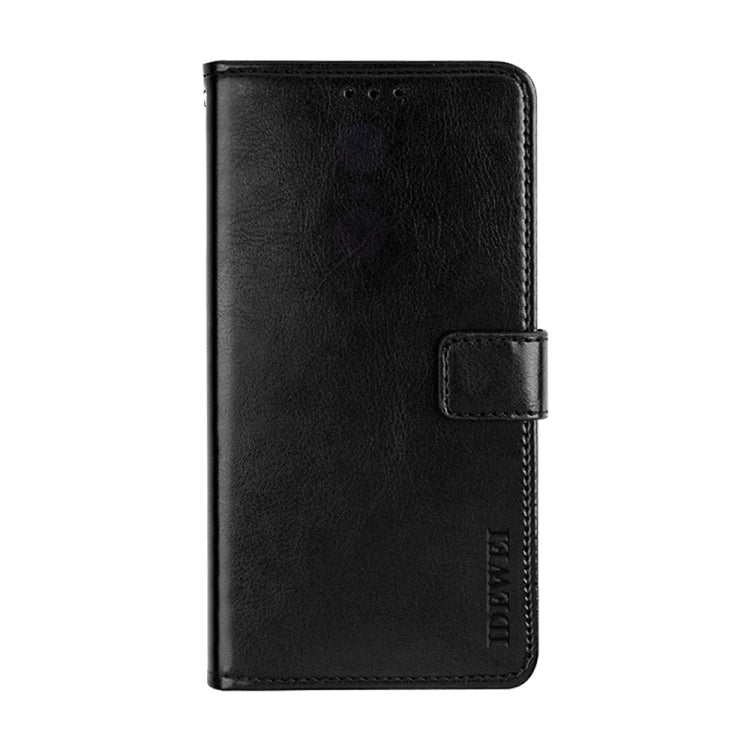 For OPPO A78 4G Global idewei Crazy Horse Texture Leather Phone Case with Holder(Black)