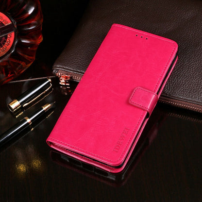 For OPPO A79 5G Global idewei Crazy Horse Texture Leather Phone Case with Holder(Rose Red)