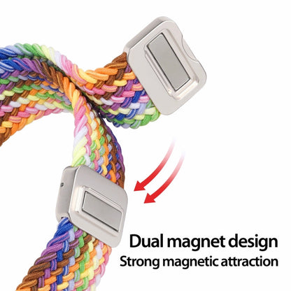 For Apple Watch Series 9 45mm DUX DUCIS Mixture Pro Series Magnetic Buckle Nylon Braid Watch Band(New Rainbow)