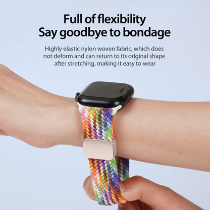 For Apple Watch Series 9 41mm DUX DUCIS Mixture Pro Series Magnetic Buckle Nylon Braid Watch Band(New Rainbow)