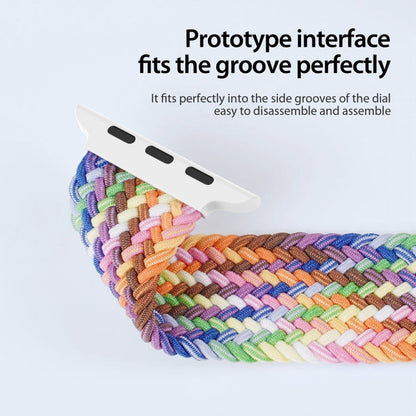 For Apple Watch Series 7 45mm DUX DUCIS Mixture Pro Series Magnetic Buckle Nylon Braid Watch Band(New Rainbow)