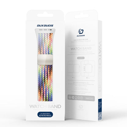 For Apple Watch Series 6 40mm DUX DUCIS Mixture Pro Series Magnetic Buckle Nylon Braid Watch Band(New Rainbow)