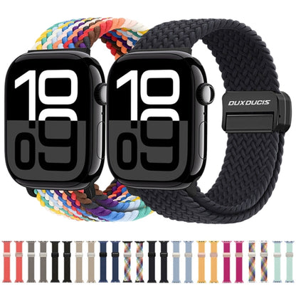 For Apple Watch Series 9 41mm DUX DUCIS Mixture Pro Series Magnetic Buckle Nylon Braid Watch Band(New Rainbow)