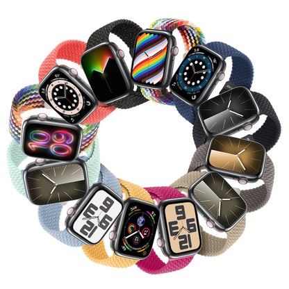 For Apple Watch Series 7 45mm DUX DUCIS Mixture Pro Series Magnetic Buckle Nylon Braid Watch Band(New Rainbow)