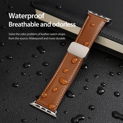 For Apple Watch Series 6 40mm DUX DUCIS YA Series Magnetic Buckle Genuine Leather Watch Band(Brown)