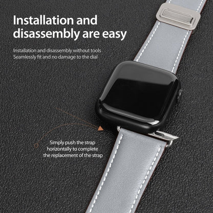 Pour Apple Watch Series 6 40mm Bracelet de Montre en Cuir Véritable avec Boucle Magnétique DUX DUCIS Série YA (Gris)
