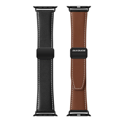 Pour Apple Watch Series 5 44 mm DUX DUCIS Bracelet de montre en cuir véritable à boucle magnétique série YA (noir)