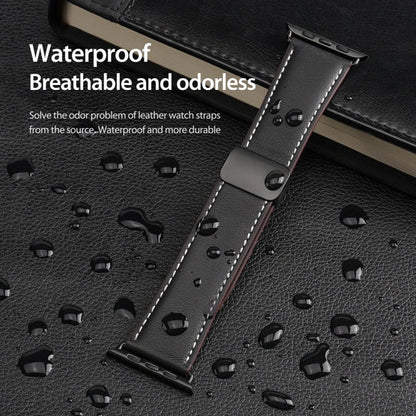 Pour Apple Watch Series 5 44 mm DUX DUCIS Bracelet de montre en cuir véritable à boucle magnétique série YA (noir)