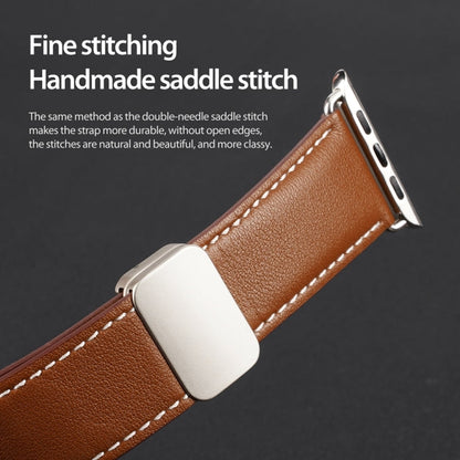 For Apple Watch Series 2 42mm DUX DUCIS YA Series Magnetic Buckle Genuine Leather Watch Band(Brown)