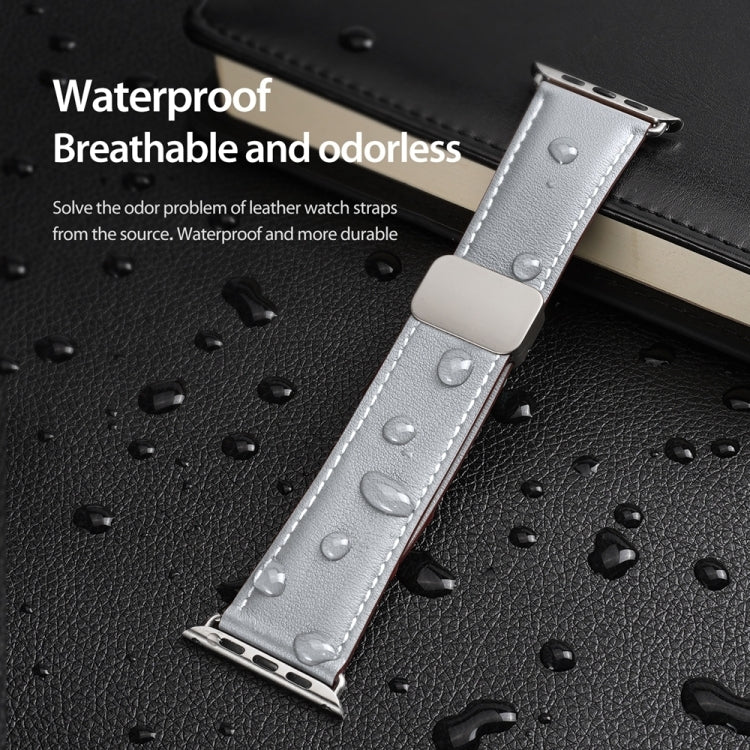 Pour Bracelet de Montre en Cuir Véritable avec Boucle Magnétique DUX DUCIS Série YA pour Apple Watch 38mm (Gris)