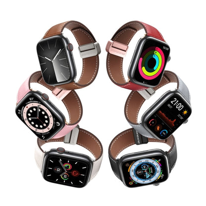 Pour Bracelet de Montre en Cuir Véritable avec Boucle Magnétique DUX DUCIS Série YA pour Apple Watch 38mm (Gris)