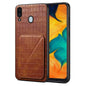 For Samsung Galaxy A20 / A30 Denior Imitation Crocodile Leather Back Phone Case with Holder(Brown)