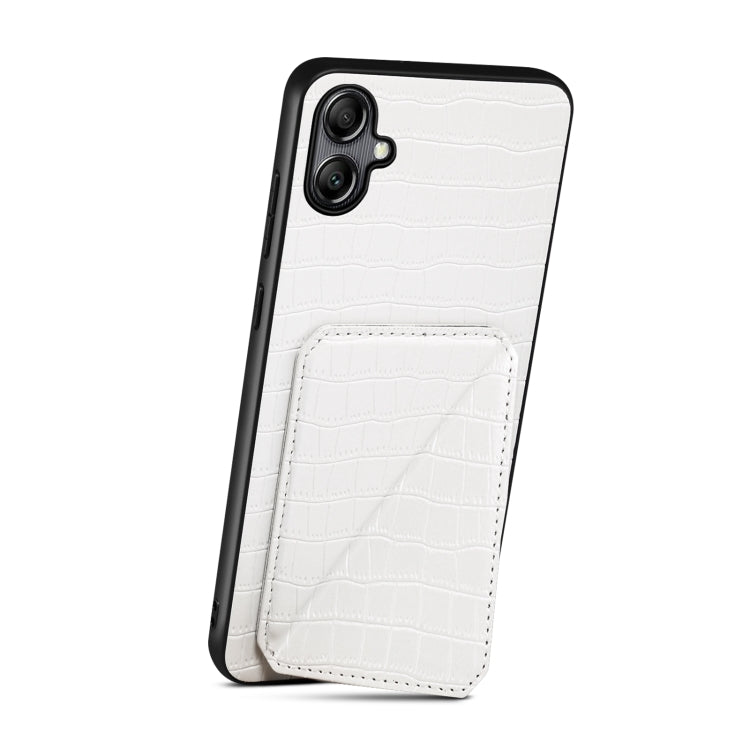 For Samsung Galaxy A31 Denior Imitation Crocodile Leather Back Phone Case with Holder(White)