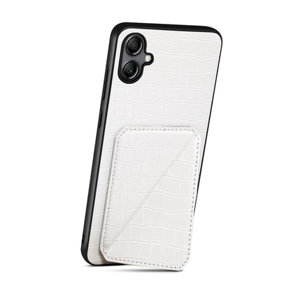 For Samsung Galaxy A31 Denior Imitation Crocodile Leather Back Phone Case with Holder(White)