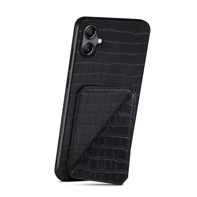 For Samsung Galaxy A54 5G Denior Imitation Crocodile Leather Back Phone Case with Holder(Black)
