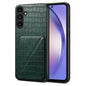 For Samsung Galaxy A54 5G Denior Imitation Crocodile Leather Back Phone Case with Holder(Green)