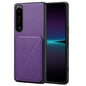 Pour Sony Xperia 1 IV Coque arrière en faux cuir de veau Denior avec support (Violet)