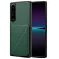 For Sony Xperia 1 IV Denior Imitation Calf Leather Back Phone Case with Holder(Green)