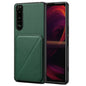 For Sony Xperia 5 III Denior Imitation Calf Leather Back Phone Case with Holder(Green)