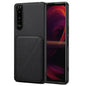 For Sony Xperia 5 III Denior Imitation Calf Leather Back Phone Case with Holder(Black)