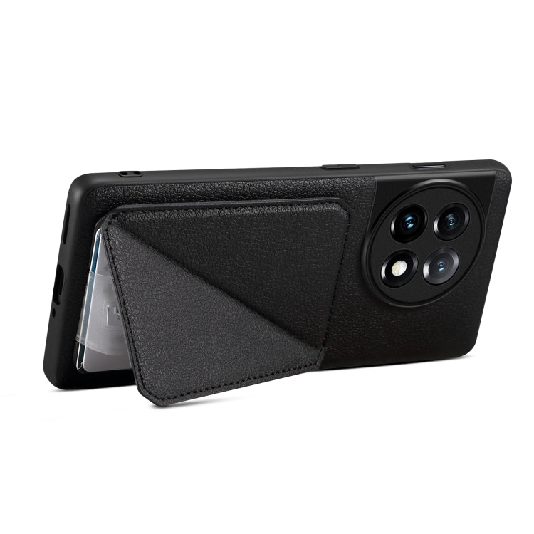 For OnePlus Ace 2 Pro 5G Denior Imitation Calf Leather Back Phone Case with Holder(Black)