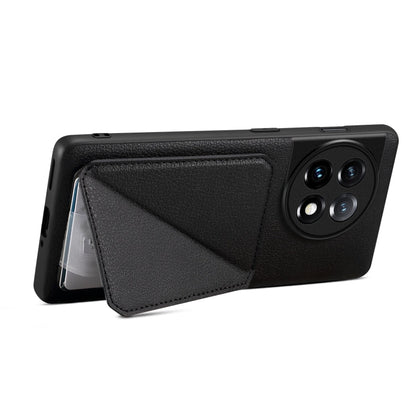 For OnePlus Ace 2 Pro 5G Denior Imitation Calf Leather Back Phone Case with Holder(Black)
