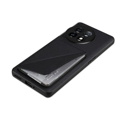 For OnePlus Ace 2 Pro 5G Denior Imitation Calf Leather Back Phone Case with Holder(Black)