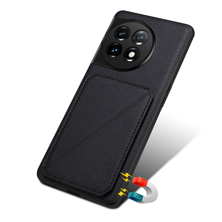 For OnePlus Ace 2 Pro 5G Denior Imitation Calf Leather Back Phone Case with Holder(Black)