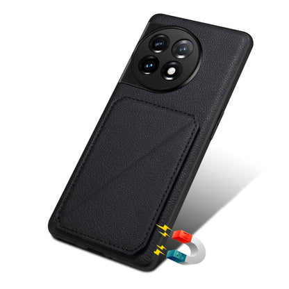 For OnePlus Ace 2 Pro 5G Denior Imitation Calf Leather Back Phone Case with Holder(Black)