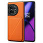For OnePlus 11 5G Denior Imitation Calf Leather Back Phone Case with Holder(Orange)