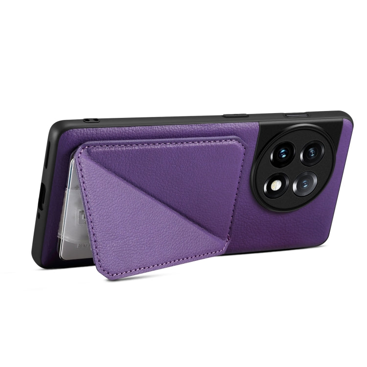 For OnePlus Nord CE 3 5G / OPPO K11 Denior Imitation Calf Leather Back Phone Case with Holder(Purple)