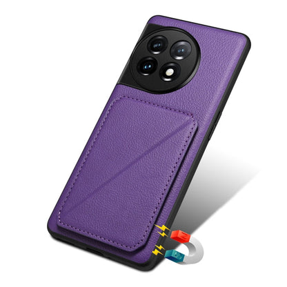 For OnePlus Nord CE 3 5G / OPPO K11 Denior Imitation Calf Leather Back Phone Case with Holder(Purple)
