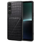 For Sony Xperia 1 V Denior Imitation Crocodile Leather Back Phone Case with Holder(Black)