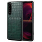 For Sony Xperia 5 III Denior Imitation Crocodile Leather Back Phone Case with Holder(Green)
