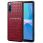 Pour coque de téléphone arrière en cuir imitation crocodile Denior avec support pour Sony Xperia 10 IV (Rose Rouge)