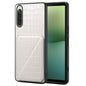 For Sony Xperia 10 V Denior Imitation Crocodile Leather Back Phone Case with Holder(White)