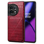 For OnePlus 11 5G Denior Imitation Crocodile Leather Back Phone Case with Holder(Rose Red)