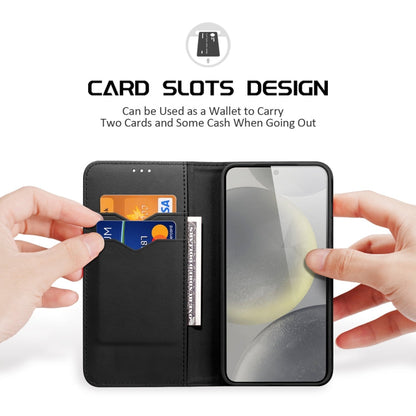 Pour Samsung Galaxy S25 5G DUX DUCIS Hivo Series Étui de téléphone à rabat en cuir de vachette + PU + TPU (Noir)