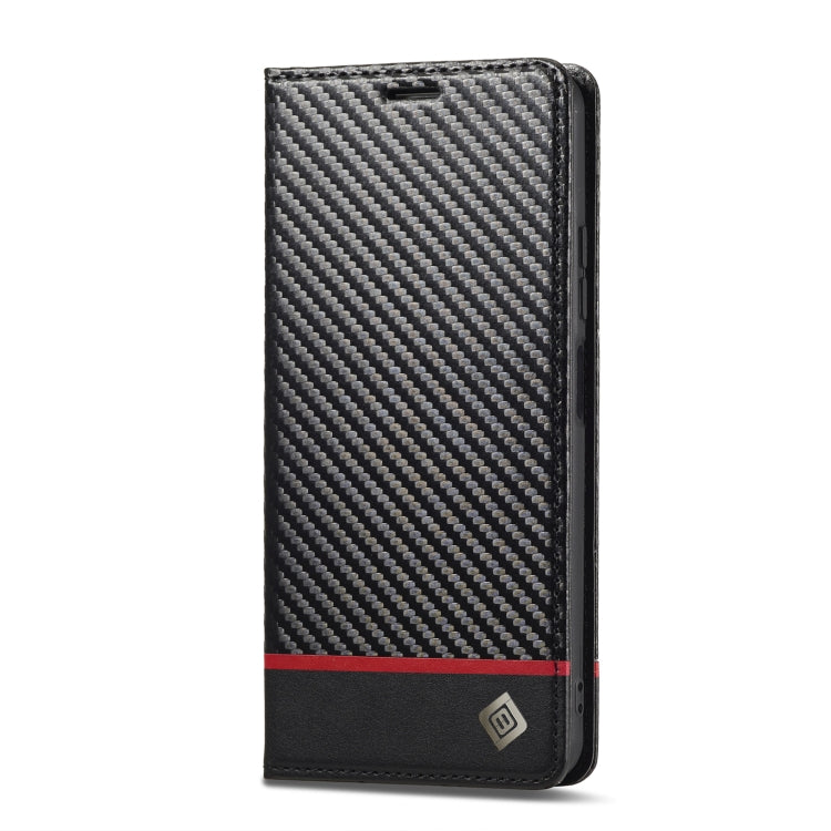For Xiaomi Redmi 13C / Poco C65 LC.IMEEKE Carbon Fiber Texture Flip Leather Phone Case(Horizontal Black)
