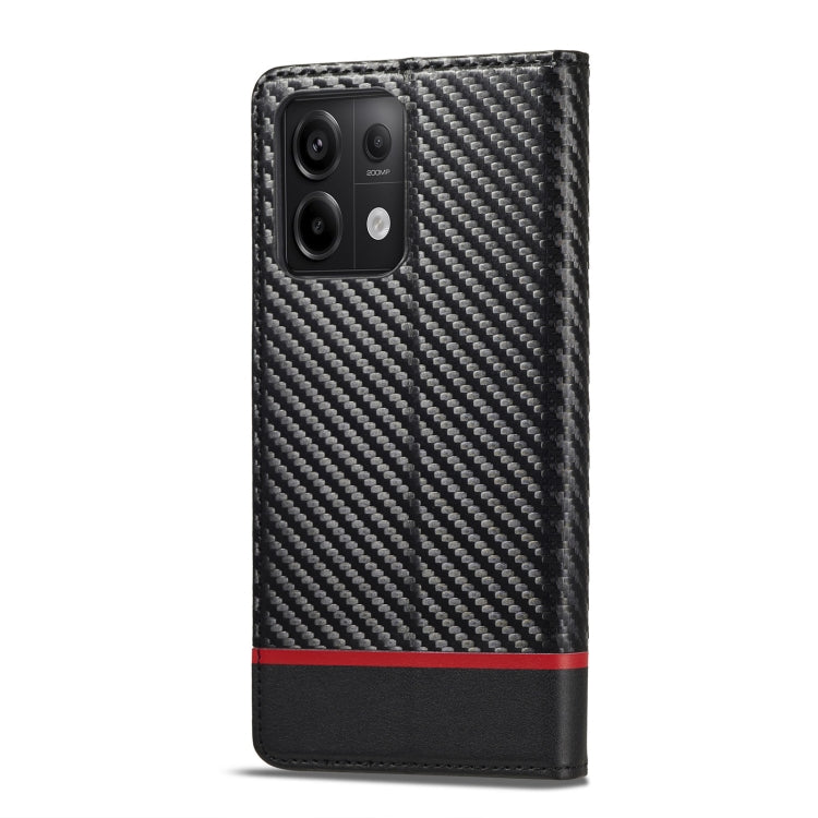 For Xiaomi Redmi 13C / Poco C65 LC.IMEEKE Carbon Fiber Texture Flip Leather Phone Case(Horizontal Black)