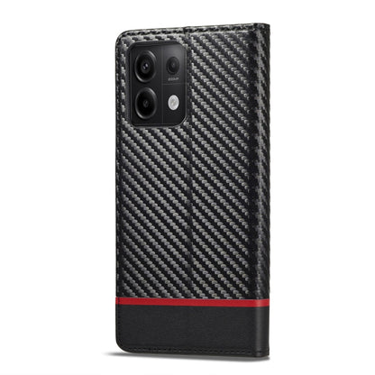 For Xiaomi Redmi 13C / Poco C65 LC.IMEEKE Carbon Fiber Texture Flip Leather Phone Case(Horizontal Black)