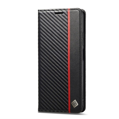 For Xiaomi Redmi 13C / Poco C65 LC.IMEEKE Carbon Fiber Texture Flip Leather Phone Case(Vertical Black)