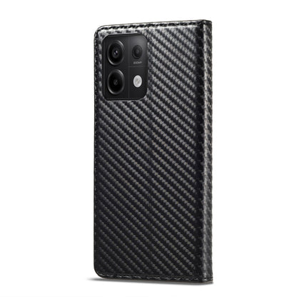 For Xiaomi Redmi 13C / Poco C65 LC.IMEEKE Carbon Fiber Texture Flip Leather Phone Case(Vertical Black)