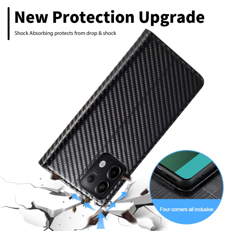 For Xiaomi Redmi 13C / Poco C65 LC.IMEEKE Carbon Fiber Texture Flip Leather Phone Case(Vertical Black)