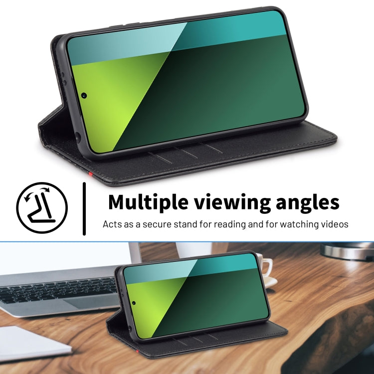 For Xiaomi Redmi 13C / Poco C65 LC.IMEEKE Carbon Fiber Texture Flip Leather Phone Case(Vertical Black)