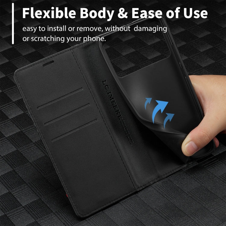For Xiaomi Poco X6 Pro 5G LC.IMEEKE Carbon Fiber Texture Flip Leather Phone Case(Horizontal Black)