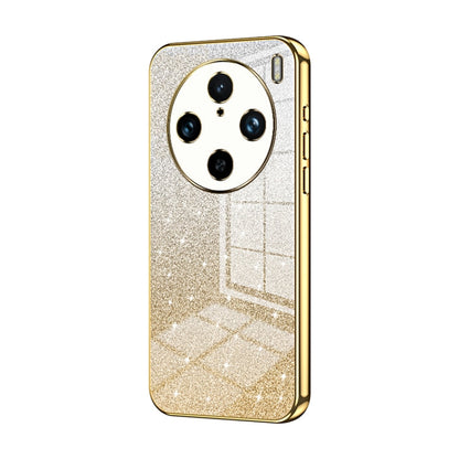 Pour étui de téléphone électroplaqué avec poudre à paillettes dégradées vivo X100 Pro (Or)