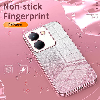 Pour étui de téléphone électroplaqué avec poudre à paillettes dégradées vivo X100 Pro (Or)
